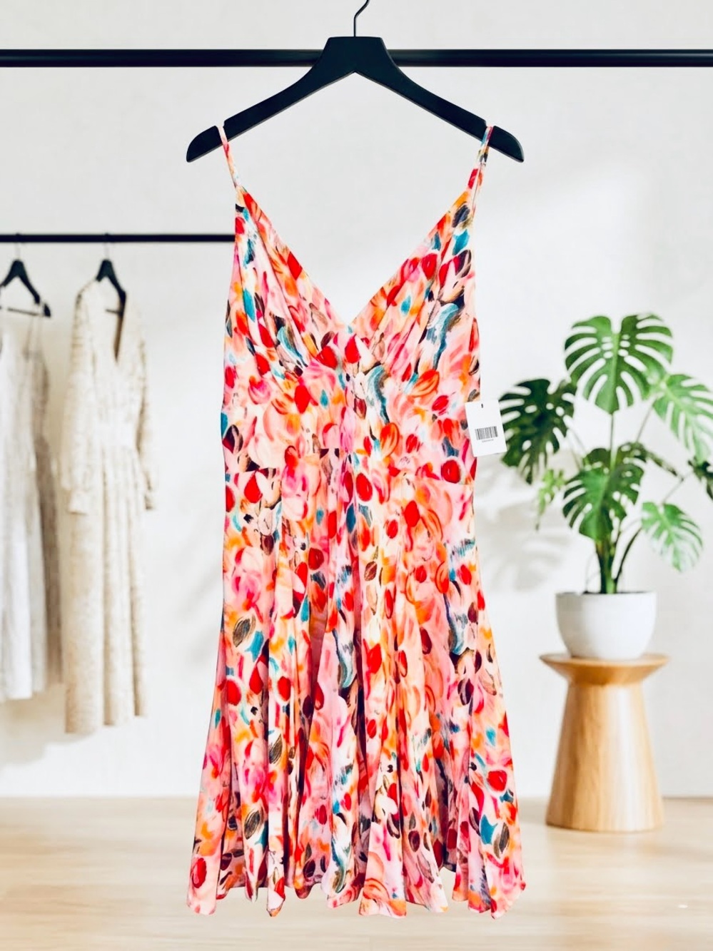 Lavender Brown Watercolor Mini Dress NWT